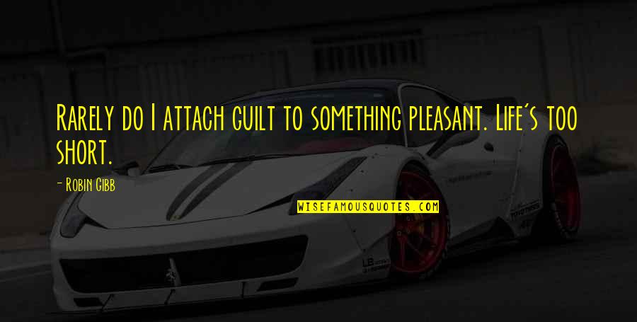 Denkst Rung Quotes By Robin Gibb: Rarely do I attach guilt to something pleasant.