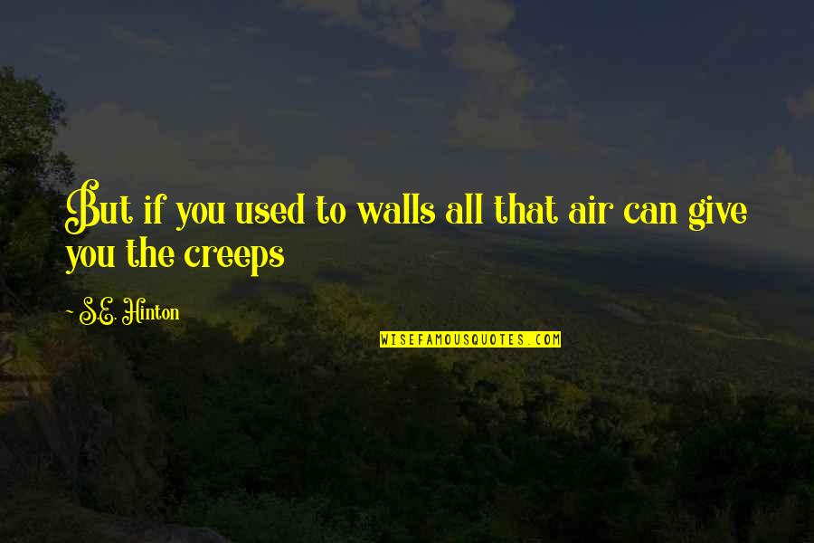 Denmeade Samuel Quotes By S.E. Hinton: But if you used to walls all that