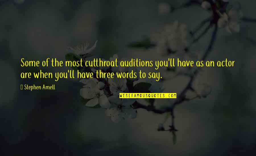 Denmir Quotes By Stephen Amell: Some of the most cutthroat auditions you'll have Denmir Quotes By Stephen Amell: Some of the most cutthroat auditions you'll have