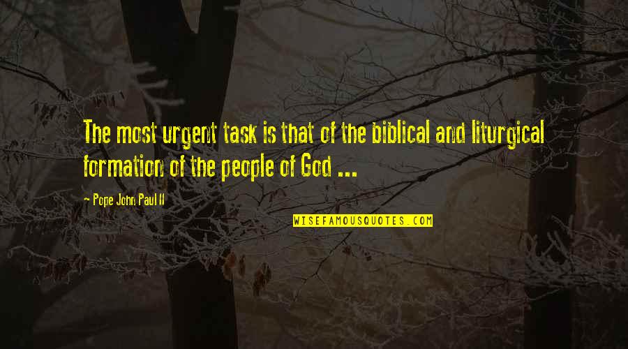 Dennebos Pine Quotes By Pope John Paul II: The most urgent task is that of the Dennebos Pine Quotes By Pope John Paul II: The most urgent task is that of the