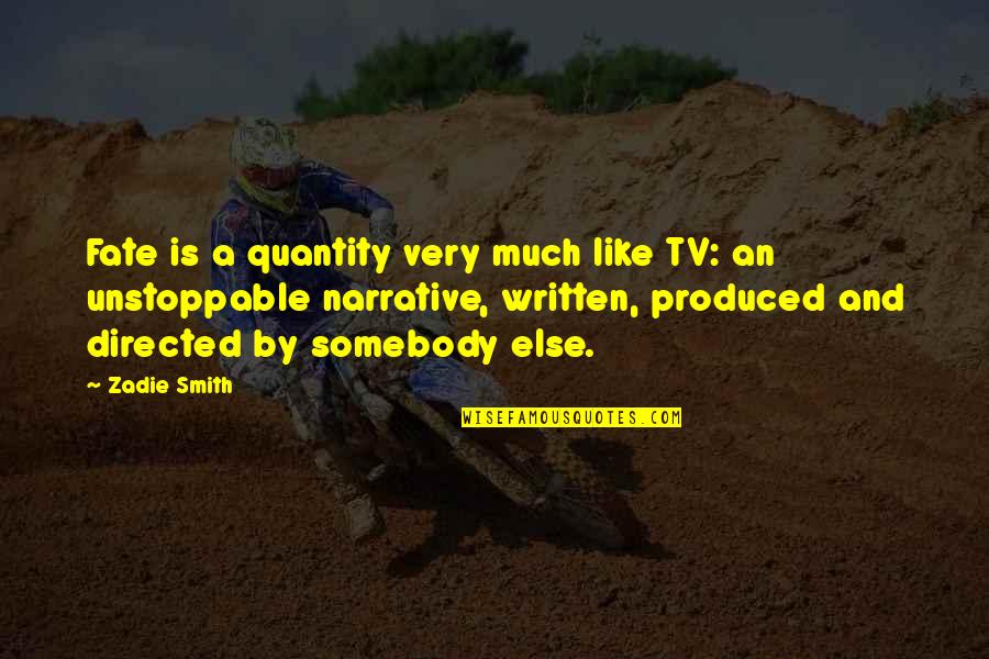 Denner Vineyards Quotes By Zadie Smith: Fate is a quantity very much like TV: