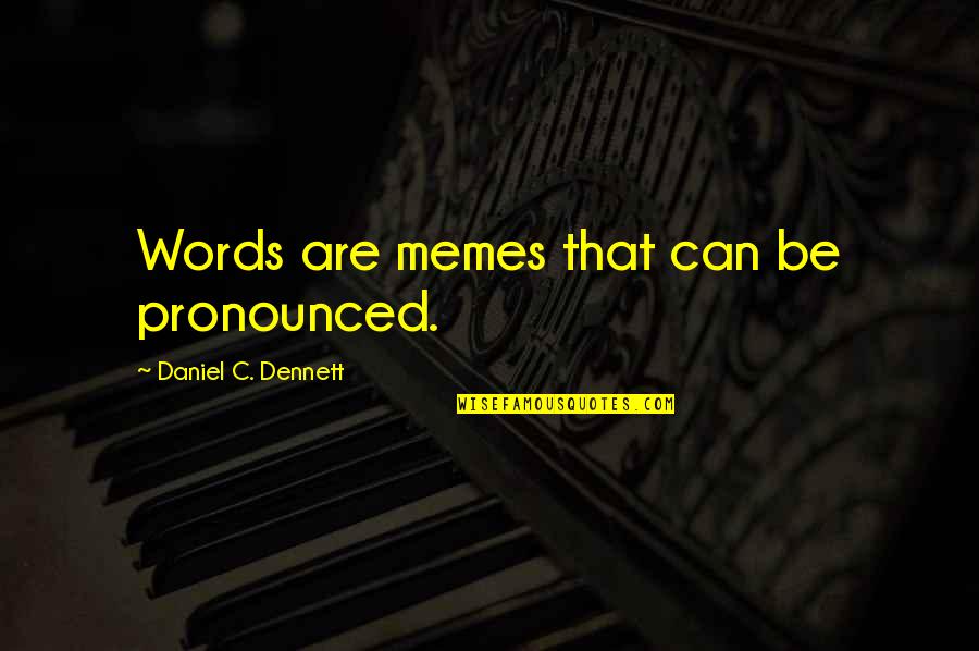 Dennett Quotes By Daniel C. Dennett: Words are memes that can be pronounced.