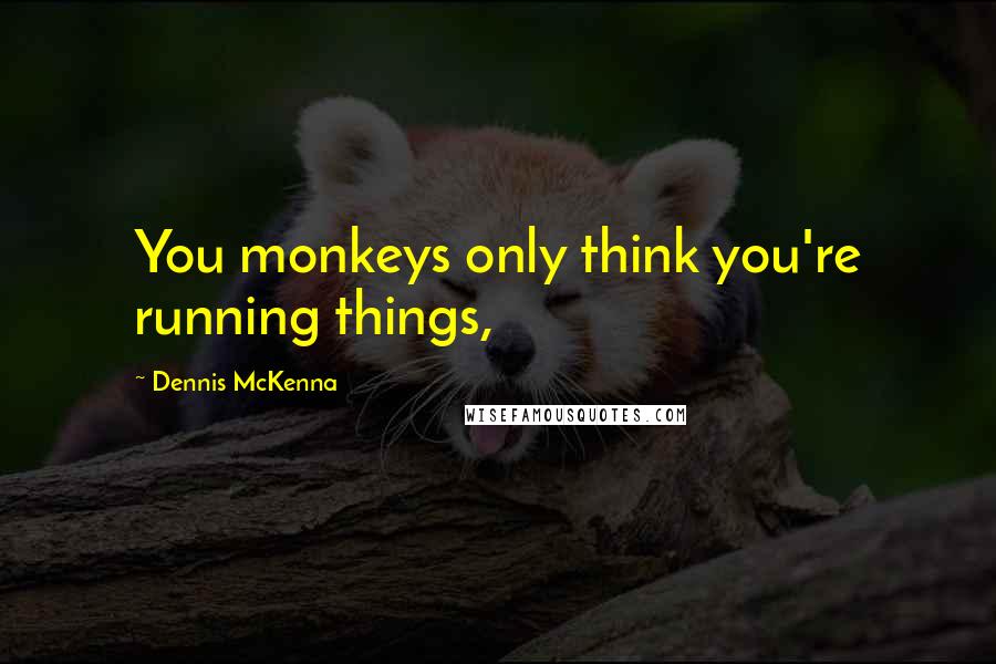 Dennis McKenna quotes: You monkeys only think you're running things,