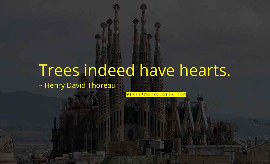 Dennis Peck Quotes By Henry David Thoreau: Trees indeed have hearts.