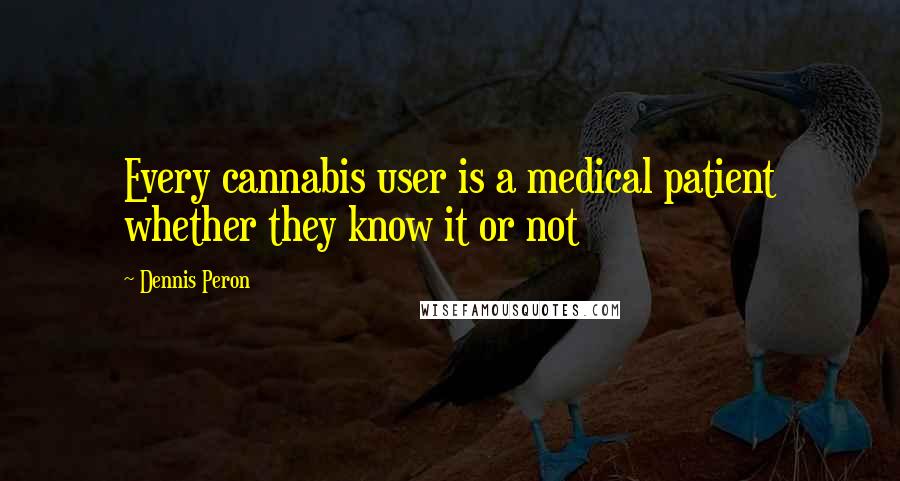 Dennis Peron quotes: Every cannabis user is a medical patient whether they know it or not