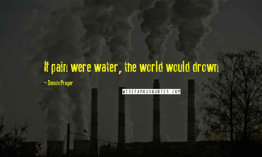 Dennis Prager quotes: If pain were water, the world would drown