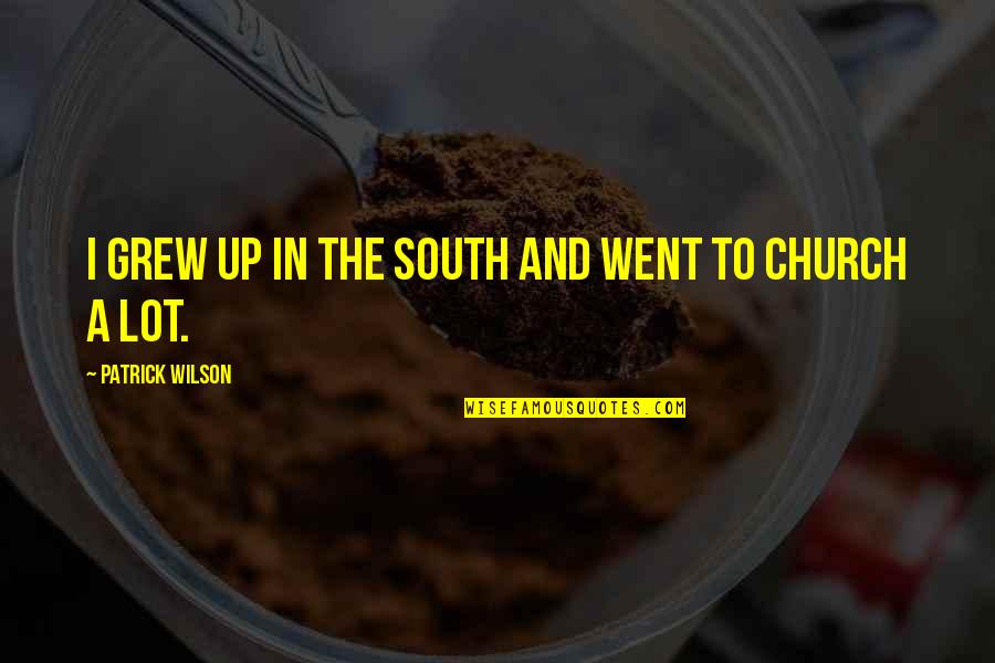 Dennis Rage Quote Quotes By Patrick Wilson: I grew up in the South and went Dennis Rage Quote Quotes By Patrick Wilson: I grew up in the South and went