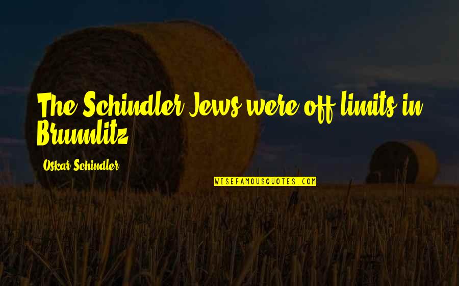 Denoff Orthopedics Quotes By Oskar Schindler: The Schindler Jews were off-limits in Brunnlitz.