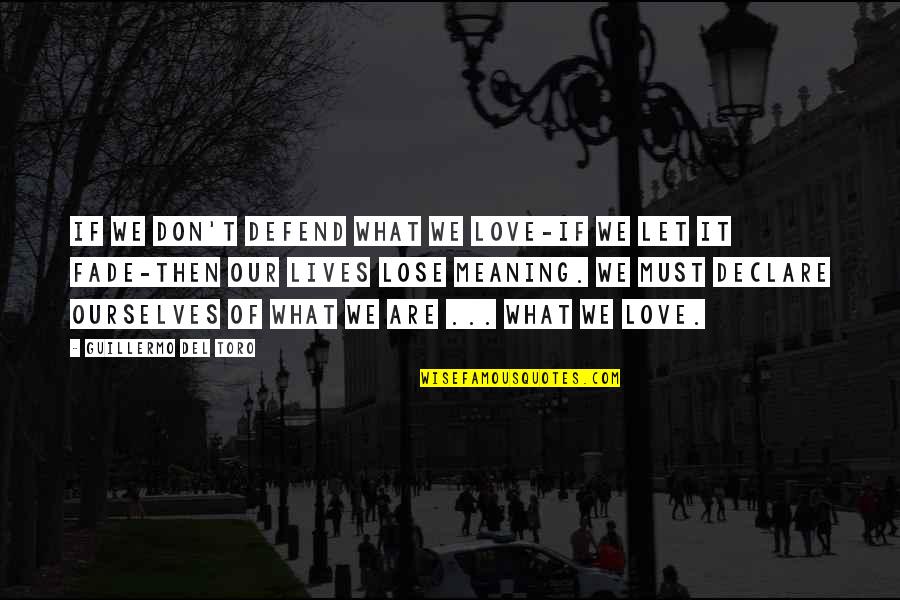 Denominada Sinonimo Quotes By Guillermo Del Toro: If we don't defend what we love-if we