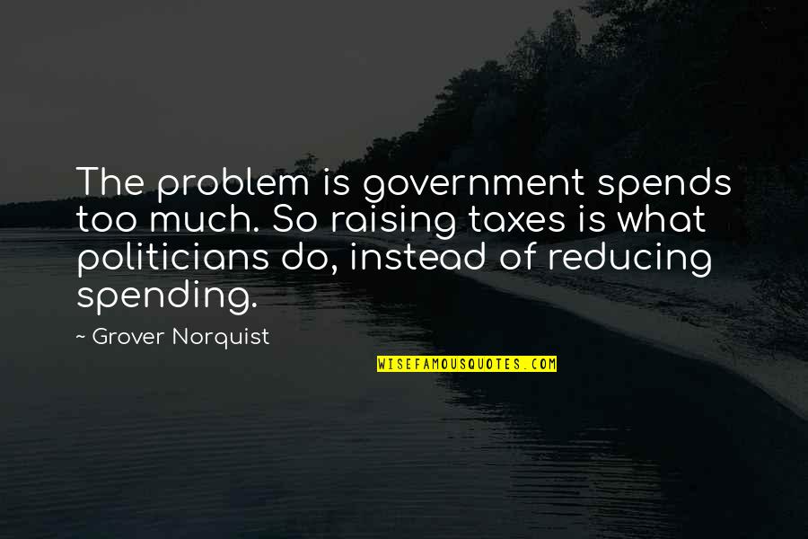 Denominated Quotes By Grover Norquist: The problem is government spends too much. So