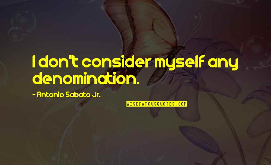 Denomination Quotes By Antonio Sabato Jr.: I don't consider myself any denomination.