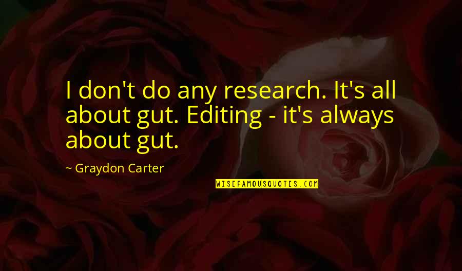 Denoya Quotes By Graydon Carter: I don't do any research. It's all about