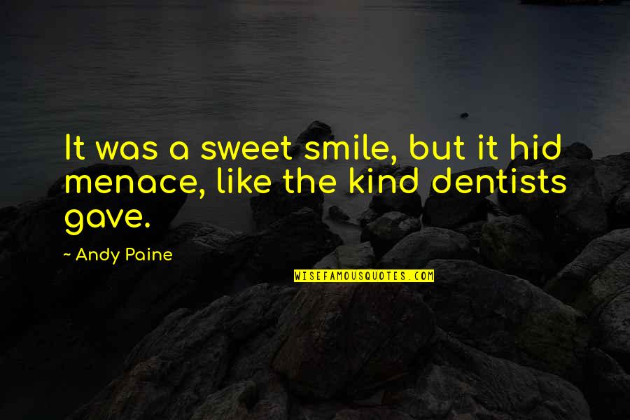 Dentist And Smile Quotes By Andy Paine: It was a sweet smile, but it hid