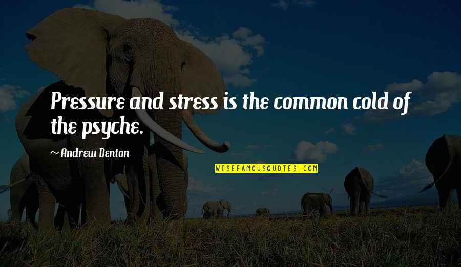 Denton's Quotes By Andrew Denton: Pressure and stress is the common cold of Denton's Quotes By Andrew Denton: Pressure and stress is the common cold of