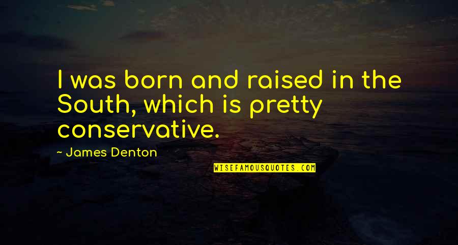 Denton's Quotes By James Denton: I was born and raised in the South, Denton's Quotes By James Denton: I was born and raised in the South,
