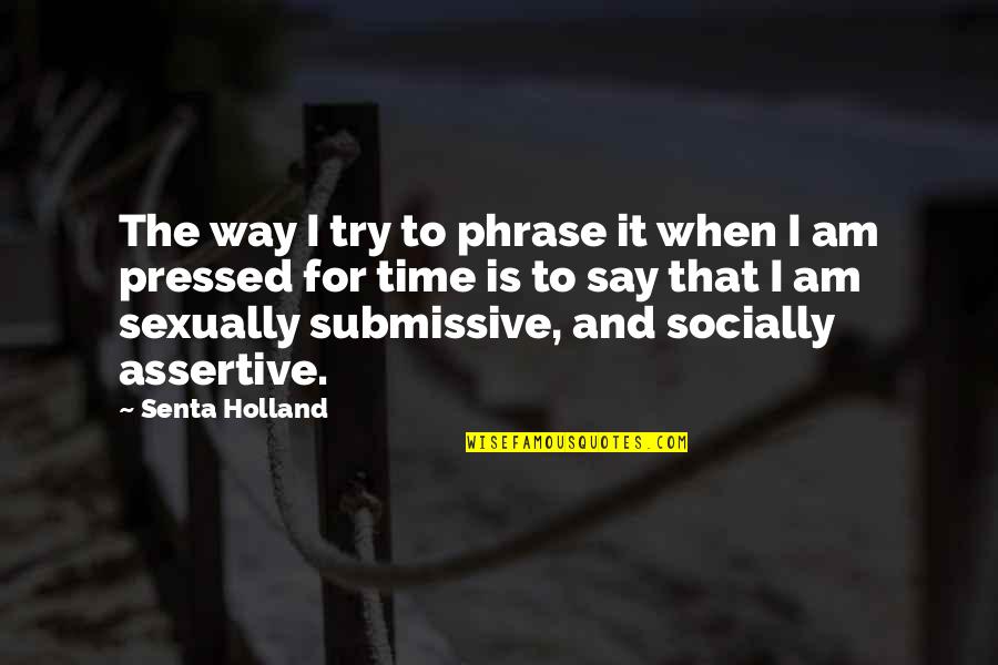 Denying Relationship Quotes By Senta Holland: The way I try to phrase it when