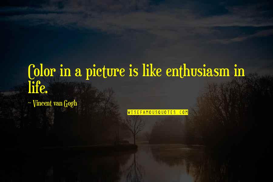 Deodata's Quotes By Vincent Van Gogh: Color in a picture is like enthusiasm in