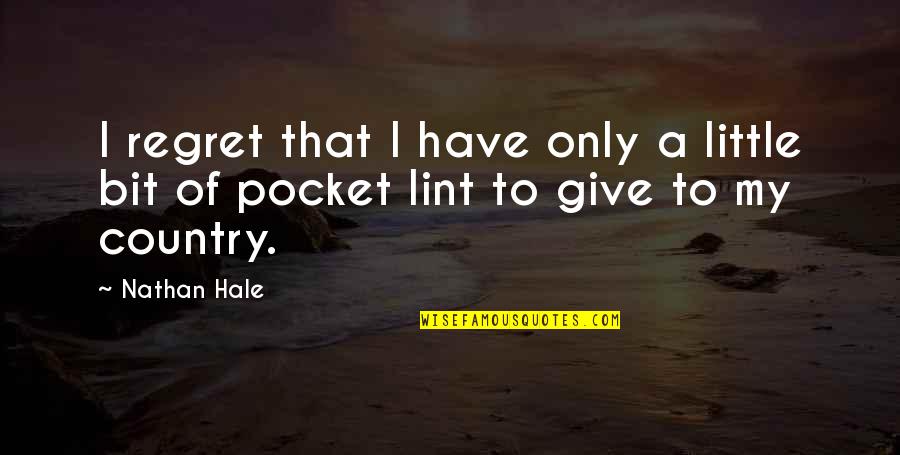 Deolali Minnow Quotes By Nathan Hale: I regret that I have only a little