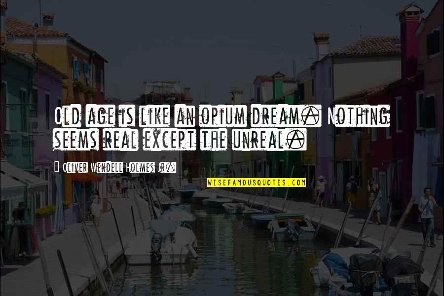 Deparnieux Quotes By Oliver Wendell Holmes Jr.: Old age is like an opium dream. Nothing