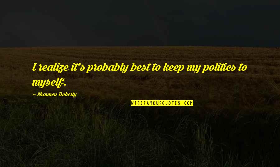 Depart Travel Quotes By Shannen Doherty: I realize it's probably best to keep my Depart Travel Quotes By Shannen Doherty: I realize it's probably best to keep my