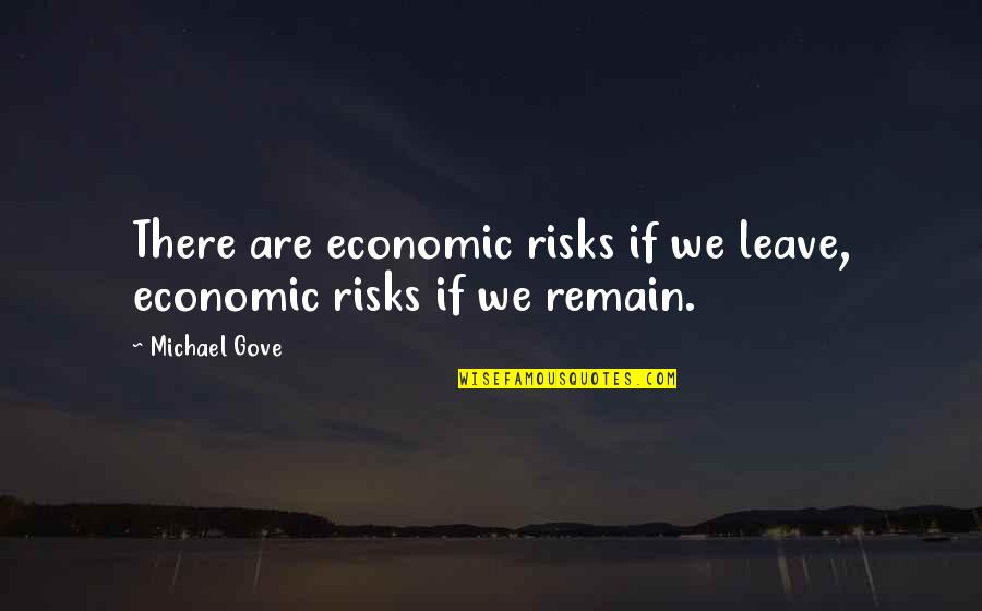 Departed Mothers Quotes By Michael Gove: There are economic risks if we leave, economic