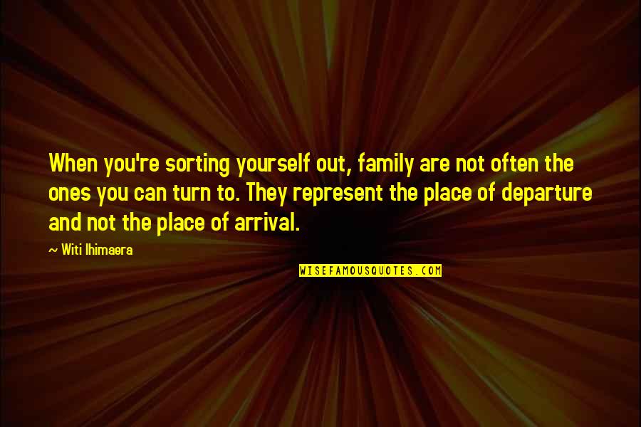 Departure And Arrival Quotes By Witi Ihimaera: When you're sorting yourself out, family are not