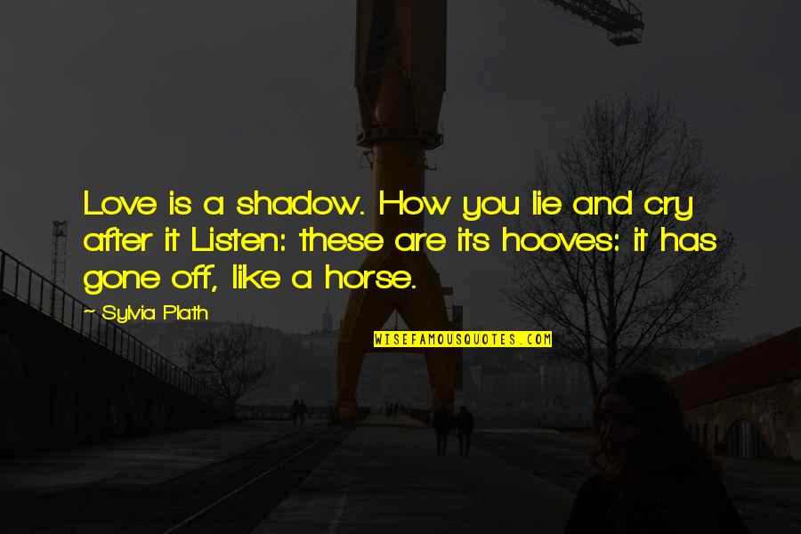 Depenbusch Chandler Quotes By Sylvia Plath: Love is a shadow. How you lie and