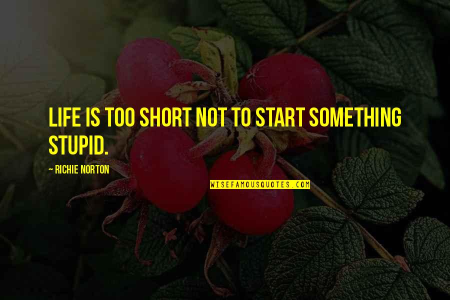 Dependable Friend Quotes By Richie Norton: Life is too short not to start something