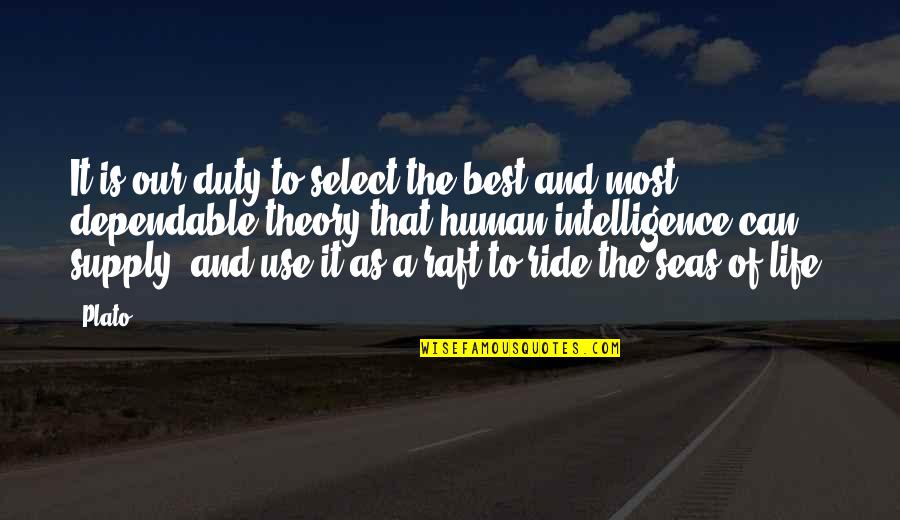 Dependable Quotes By Plato: It is our duty to select the best