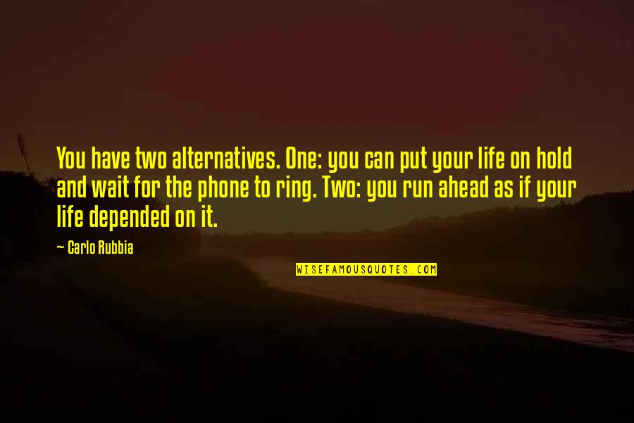 Depended On Quotes By Carlo Rubbia: You have two alternatives. One: you can put