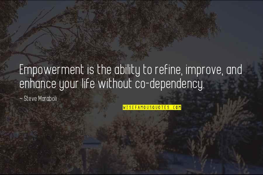 Dependency Quotes By Steve Maraboli: Empowerment is the ability to refine, improve, and