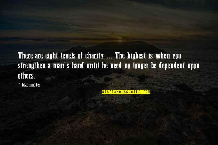 Dependent On Others Quotes By Maimonides: There are eight levels of charity ... The