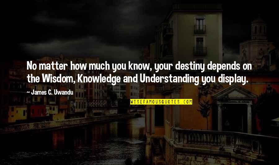 Depends On You Quotes By James C. Uwandu: No matter how much you know, your destiny