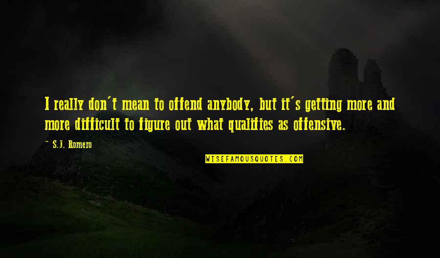 Deperro Concrete Quotes By S.J. Romero: I really don't mean to offend anybody, but