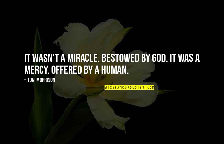 Depersonalisation Syndrome Quotes By Toni Morrison: It wasn't a miracle. Bestowed by God. It