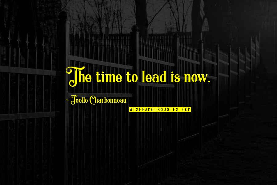 Depersonalization Disorder Quotes By Joelle Charbonneau: The time to lead is now.