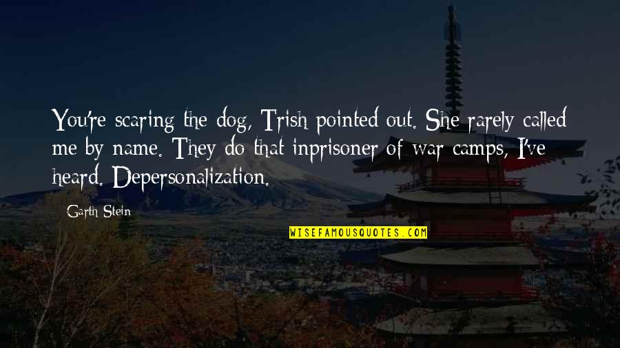 Depersonalization Quotes By Garth Stein: You're scaring the dog, Trish pointed out. She
