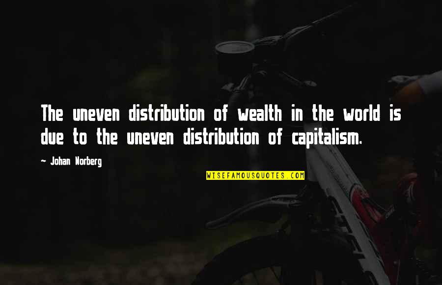 Depersonalized Psychology Quotes By Johan Norberg: The uneven distribution of wealth in the world