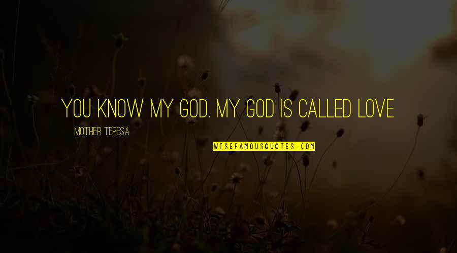 Depiro Pharmacology Quotes By Mother Teresa: You know my God. My God is called