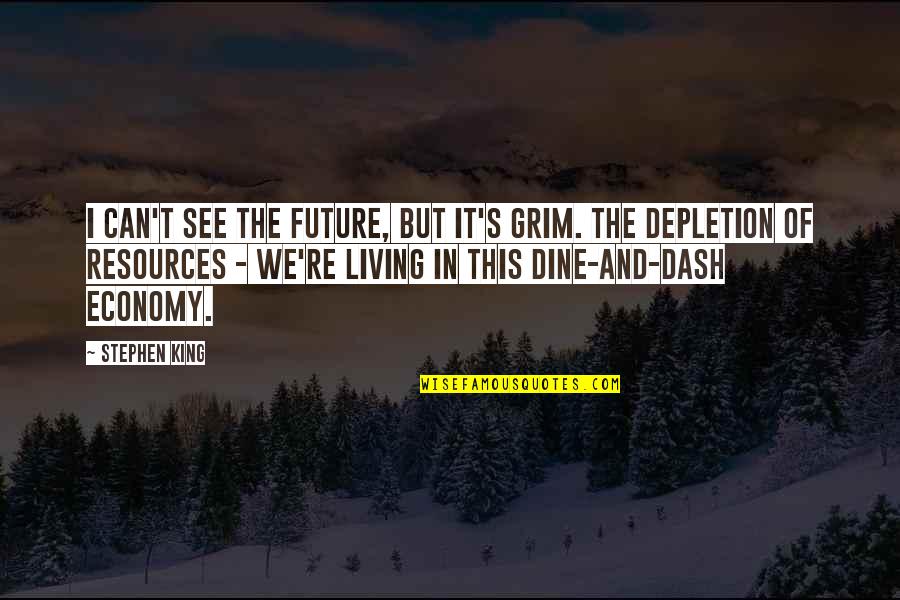 Depletion Quotes By Stephen King: I can't see the future, but it's grim.
