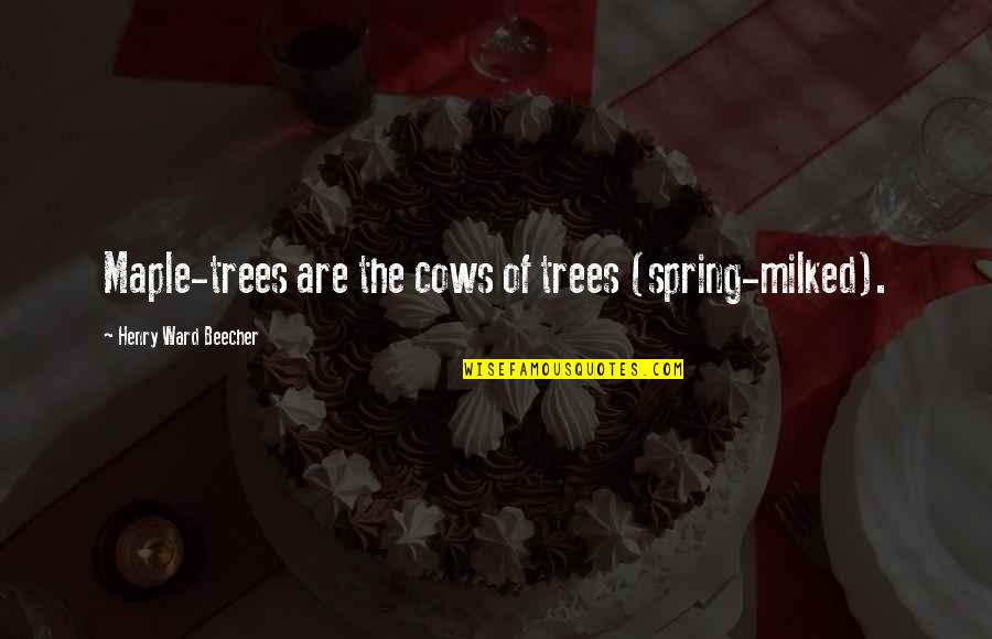 Depopulated Synonym Quotes By Henry Ward Beecher: Maple-trees are the cows of trees (spring-milked).