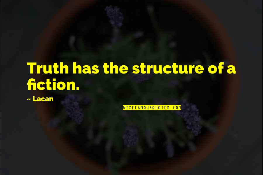 Depositories In California Quotes By Lacan: Truth has the structure of a fiction.