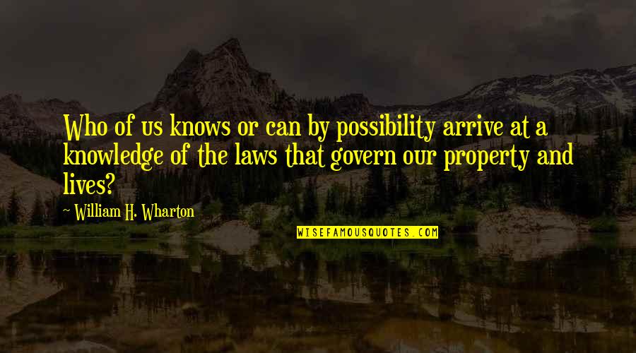 Deppisch Nacogdoches Quotes By William H. Wharton: Who of us knows or can by possibility