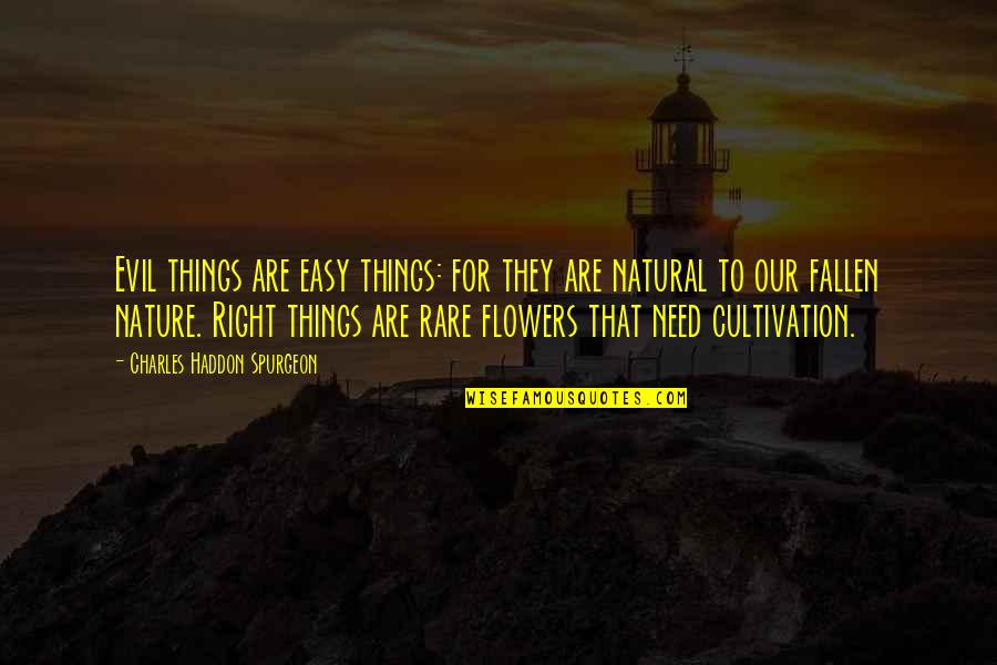 Depravity Quotes By Charles Haddon Spurgeon: Evil things are easy things: for they are Depravity Quotes By Charles Haddon Spurgeon: Evil things are easy things: for they are
