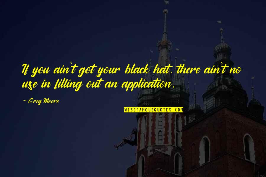 Depreciating Assets Quotes By Greg Moore: If you ain't got your black hat, there
