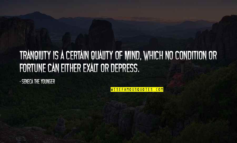 Depress'd Quotes By Seneca The Younger: Tranqility is a certain quality of mind, which