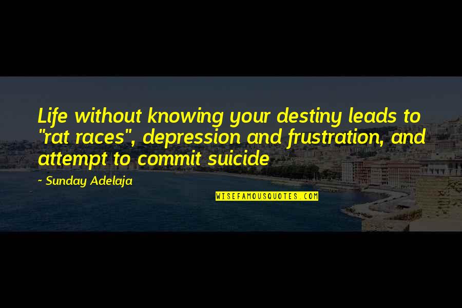 Depression And Life Quotes By Sunday Adelaja: Life without knowing your destiny leads to "rat