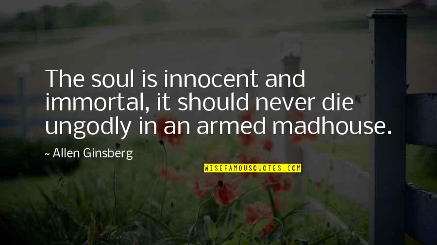 Depression And Mental Illness Quotes By Allen Ginsberg: The soul is innocent and immortal, it should