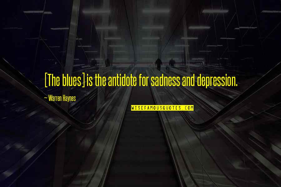 Depression And Sadness Quotes By Warren Haynes: [The blues] is the antidote for sadness and