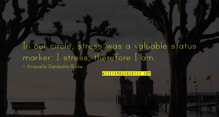 Depression Anxiety Quotes By Antonella Gambotto-Burke: In our circle, stress was a valuable status